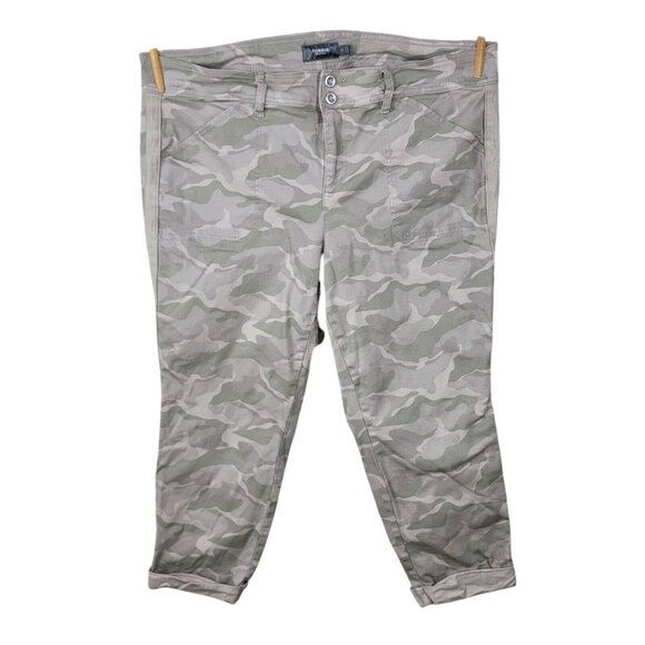 Torrid Crop Camo Denim Jeans Womens Plus Size 20 20W Camouflage Tan Green - Picture 1 of 5